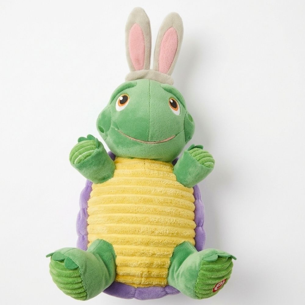 Hallmark Green Turtle Plush with Yellow Belly and Purple Shell